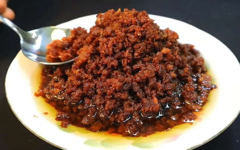 mắm tép chưng thịt 