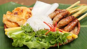 Bún thịt nướng nem lụi